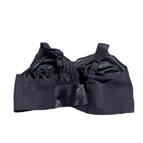 Playtex 18 Hour Wire Free Front Closure Black Bra Size 40DD - Picture 2 of 4